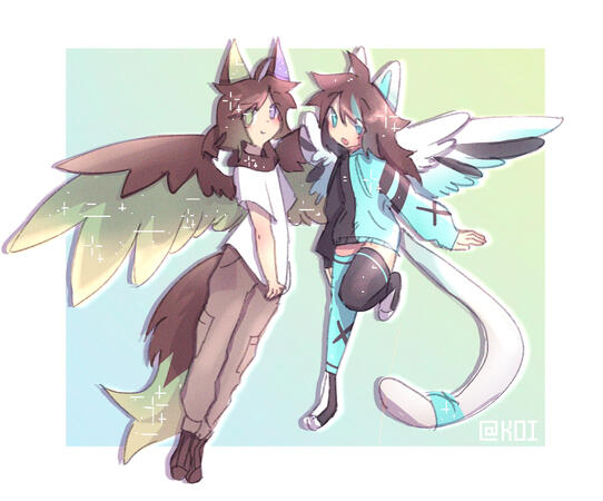 Colored Sketch Left OC belongs to Nekooostar